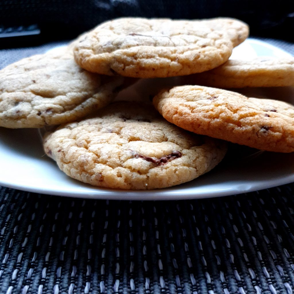 Plate of chocolate chip cookies