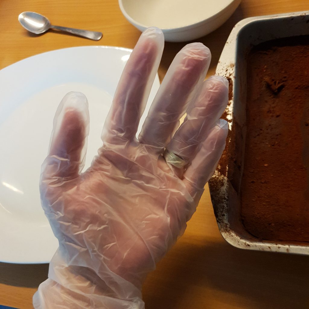 Gloves for rolling chocolate truffles